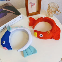 Plush Red Carp Headband for Women Girls Headdress