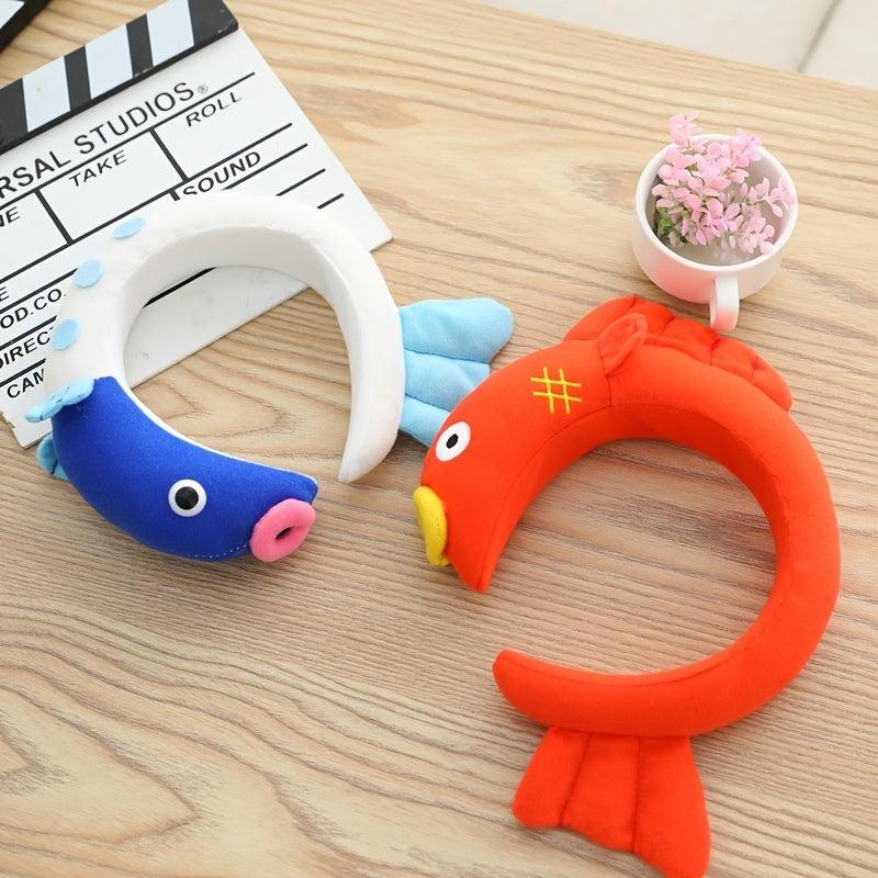 Plush Red Carp Headband for Women Girls Headdress