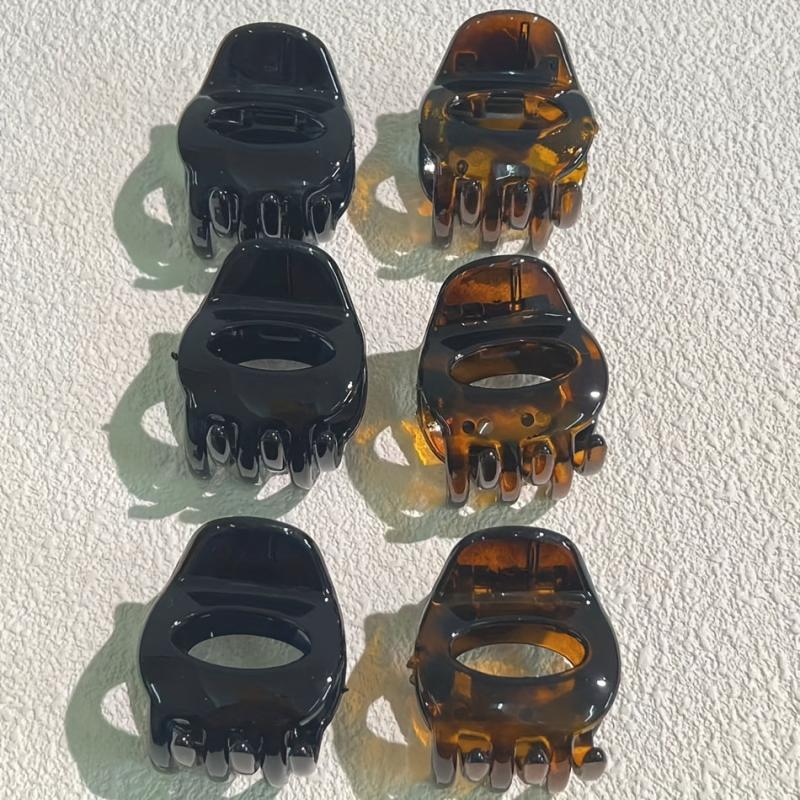 6pcs Vintage Glossy Hair Claw Non-slip Hair Accessories