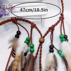 Boho Style Faux Feather Headband Indian Style Faux Peacock Feather Hair Band