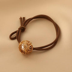 Faux Pearl Beaded Hair Tie Elastic Hair Ring Ponytail Holder