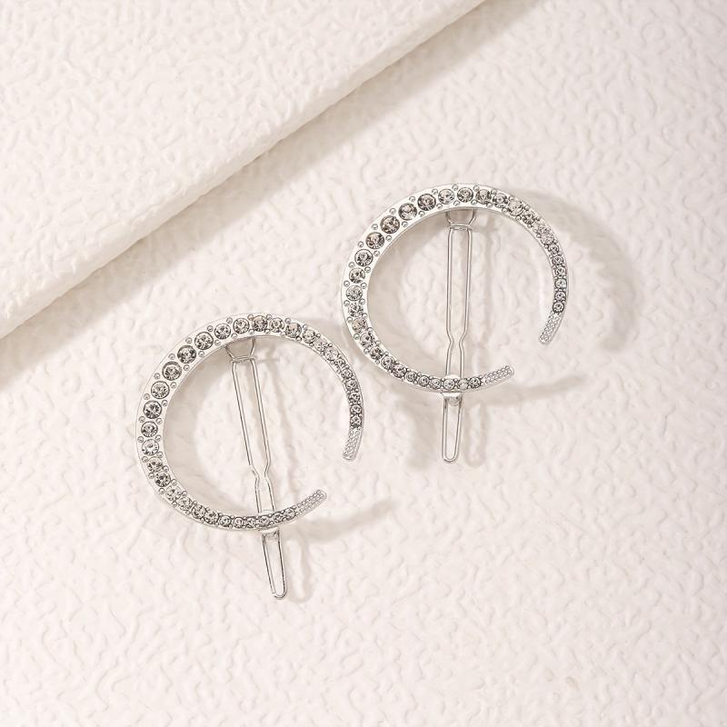 6 PCS Rhinestone Crescent Hair Clips for Women Girls, Hair Accessories