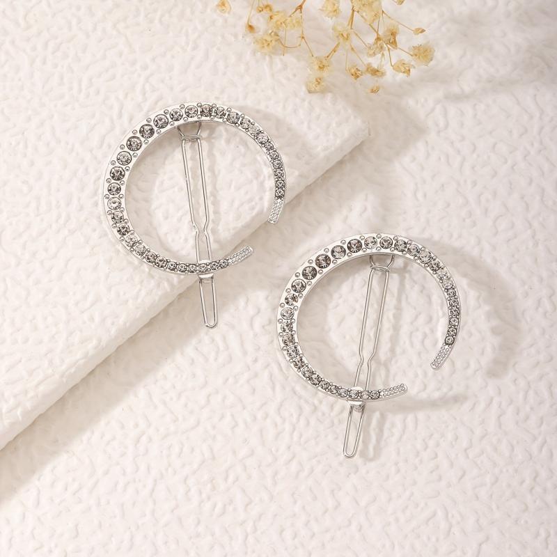6 PCS Rhinestone Crescent Hair Clips for Women Girls, Hair Accessories