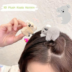 3D Plush Koala Hairpin Hair Claw for Girls