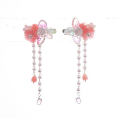 Tassel Pink Flower Pearl Hair Clip Vintage Cheongsam Hair Accessories