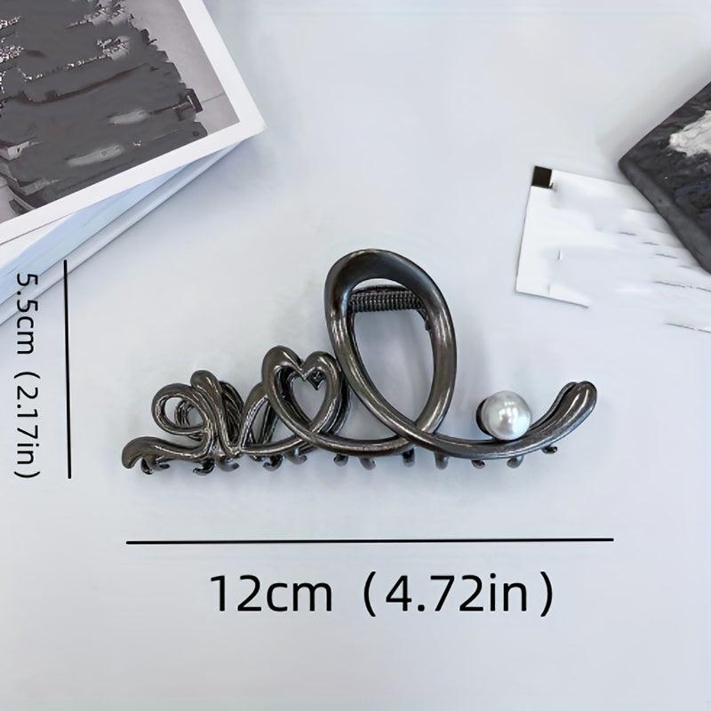 3pcs Alloy Wavy Heart Shaped Hair Claw Hair Sweet Claw