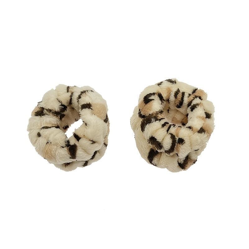 2pcs Leopard Print Microfiber Wristbands for Face Washing