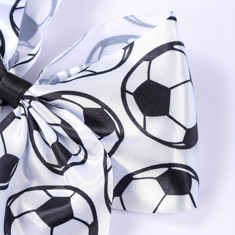Soccer Print Bow Hair Tie Ponytail Hair Tie Hair Accessories