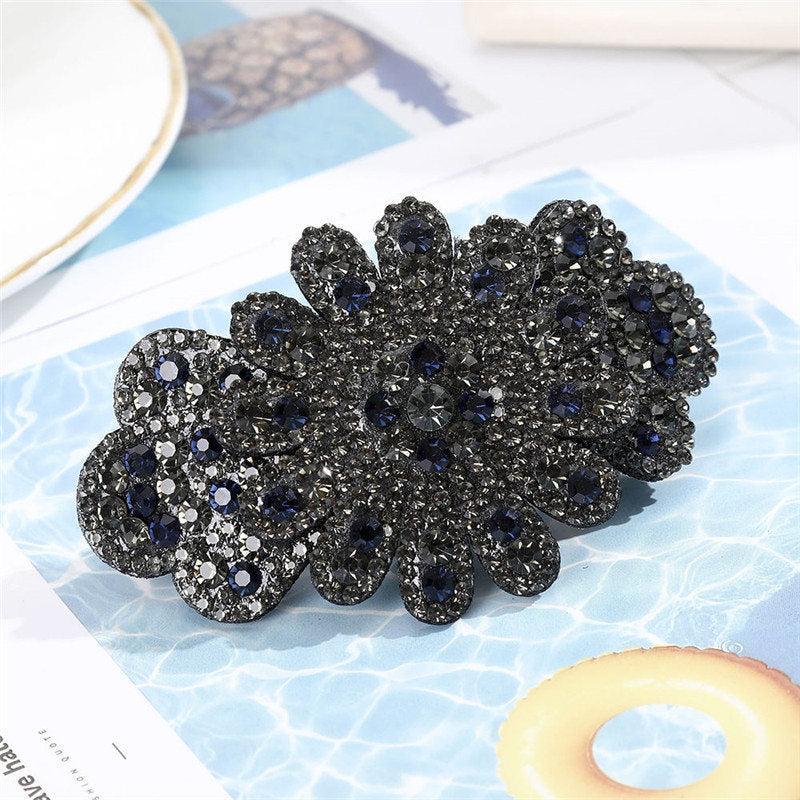 Rhinestone Hair Clips Ponytail Holder Barrette Hairgrip Flower Hair Accessories