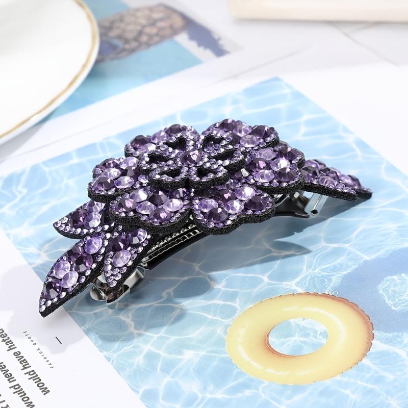 Rhinestone Hair Clips Ponytail Holder Barrette Hairgrip Flower Hair Accessories