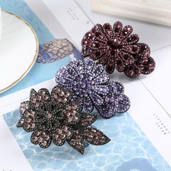 Rhinestone Hair Clips Ponytail Holder Barrette Hairgrip Flower Hair Accessories