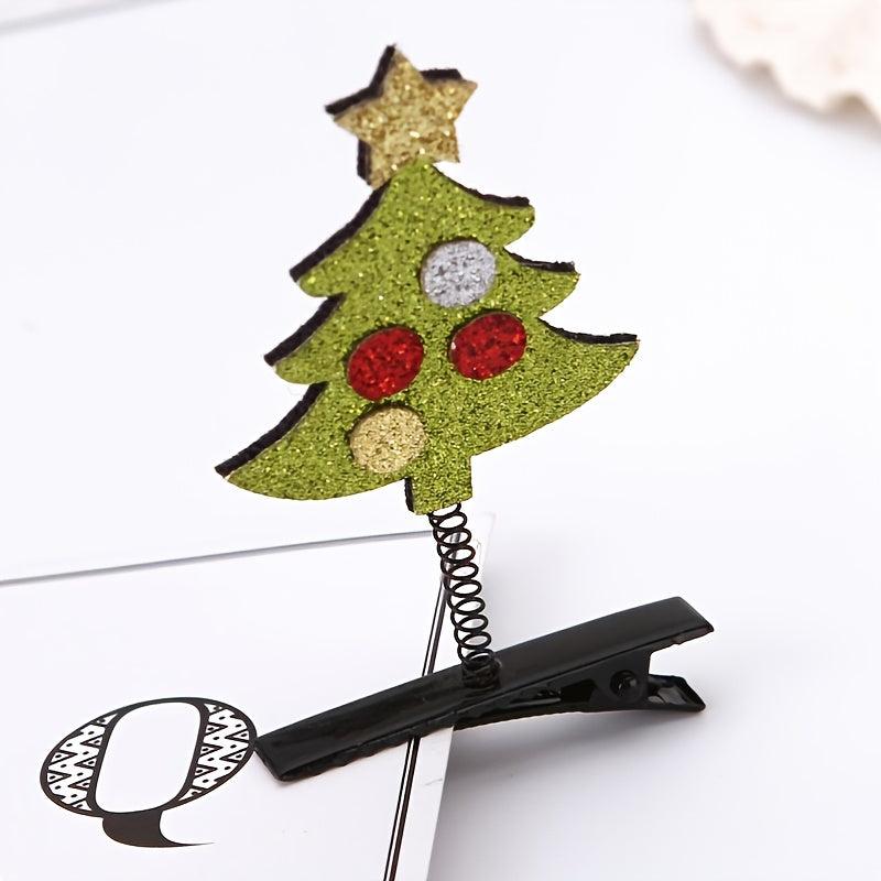 Xmas Elk Barrettes Candy Cane Hairpin Santa Claus Hair Clips