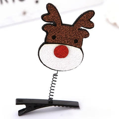 Xmas Elk Barrettes Candy Cane Hairpin Santa Claus Hair Clips