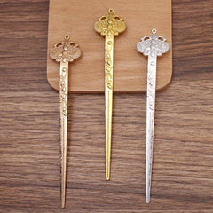 Flower Embossed Hair Pin Metal Hair Stick Retro Hair Bun Maker