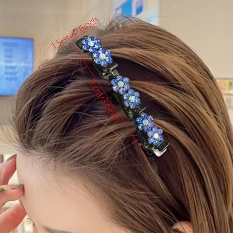 4pcs Rhinestone Flower Hair Clip Non-slip Barrette Hair Accessories
