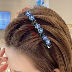 4pcs Rhinestone Flower Hair Clip Non-slip Barrette Hair Accessories