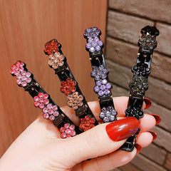 4pcs Rhinestone Flower Hair Clip Non-slip Barrette Hair Accessories