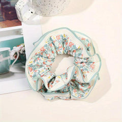 Pastoral Scrunchies Hair Tie Striped Brim Hair Rope Elastic Ponytail Holder