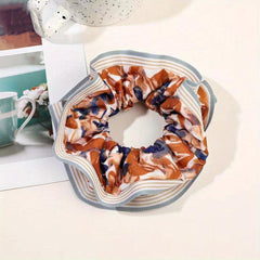 Pastoral Scrunchies Hair Tie Striped Brim Hair Rope Elastic Ponytail Holder