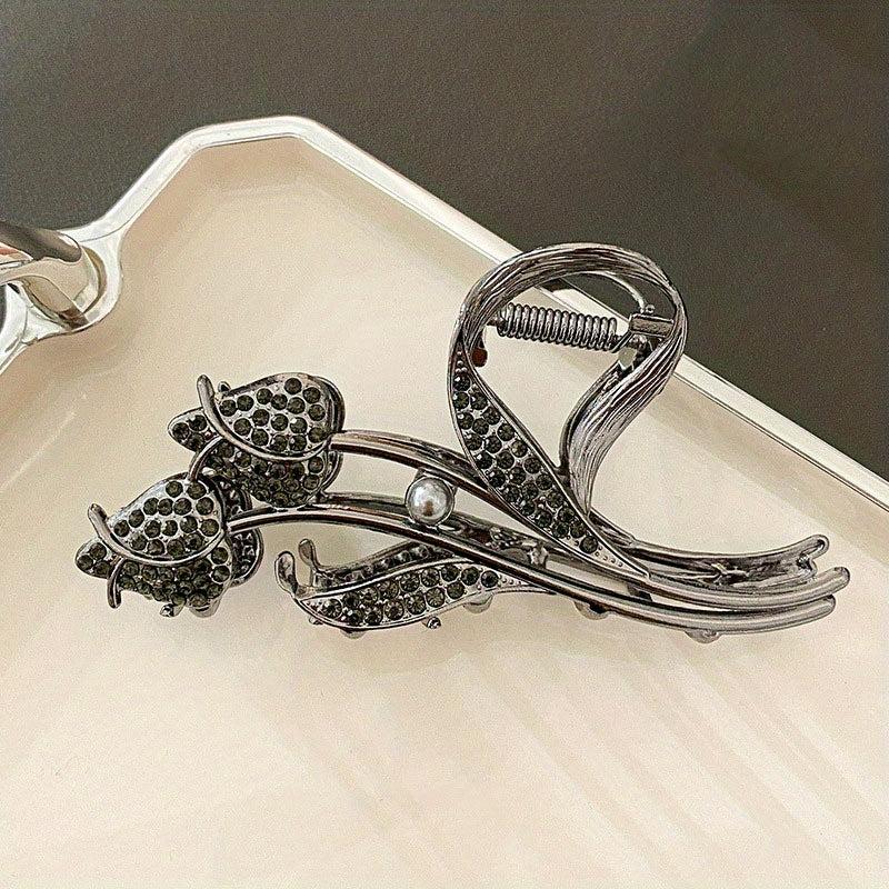 Tulip Rhinestone Shark Claw Hair Clip for Women