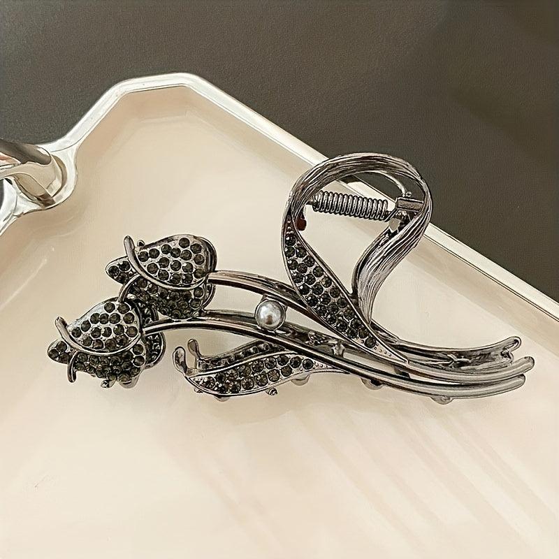 Tulip Rhinestone Shark Claw Hair Clip for Women