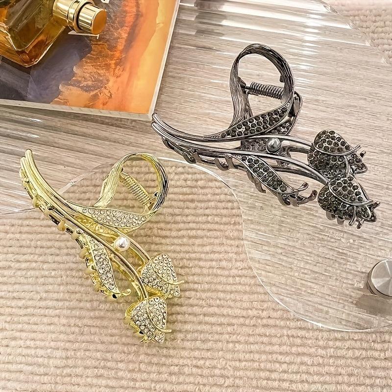 Tulip Rhinestone Shark Claw Hair Clip for Women