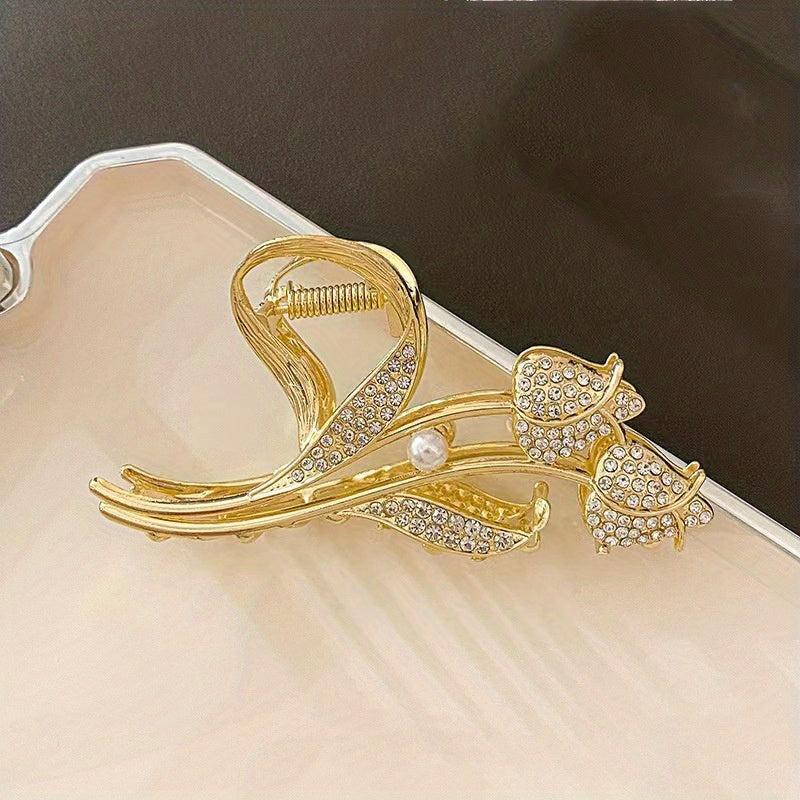 Tulip Rhinestone Shark Claw Hair Clip for Women