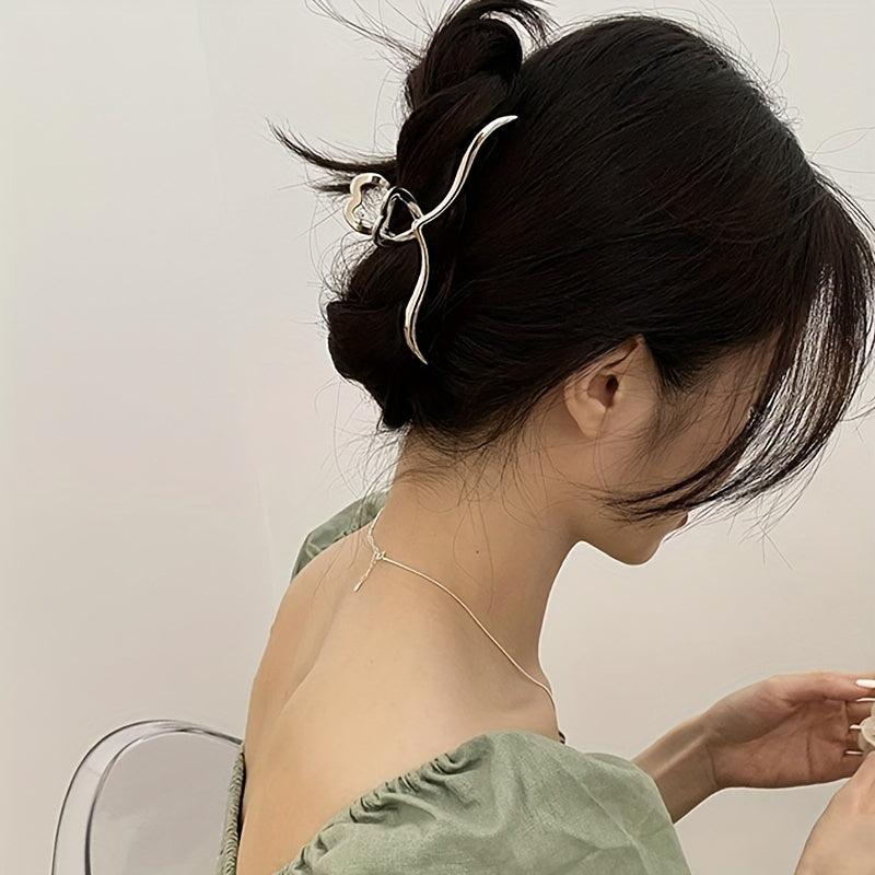 Golden Metal Large Hair Clip for Women and Girls