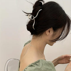 Golden Metal Large Hair Clip for Women and Girls