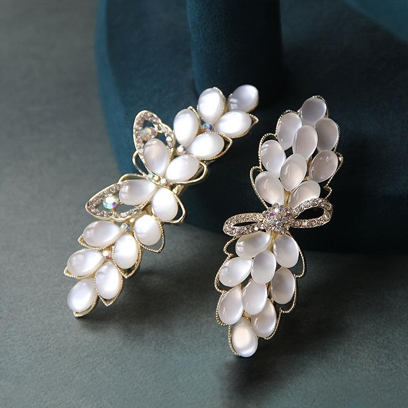 Rhinestone Butterfly Hair Clip Flower Barrette Daily Party Hair Accessories