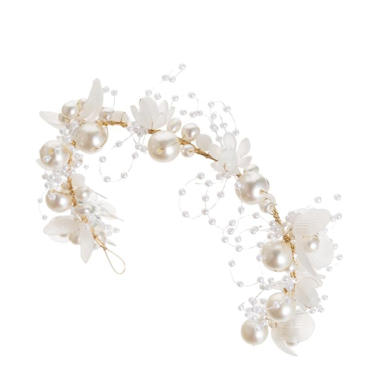 Faux Pearl Headdress Wedding Hair Band Princess Style