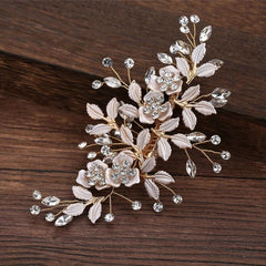 Metal Flower Barrette Rhinestone Hair Clip Wedding Bridal Hair Accessories