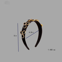 Clover Rhinestone Wide Brim Headband Vintage Hair Hoop Baroque Hair Accessories