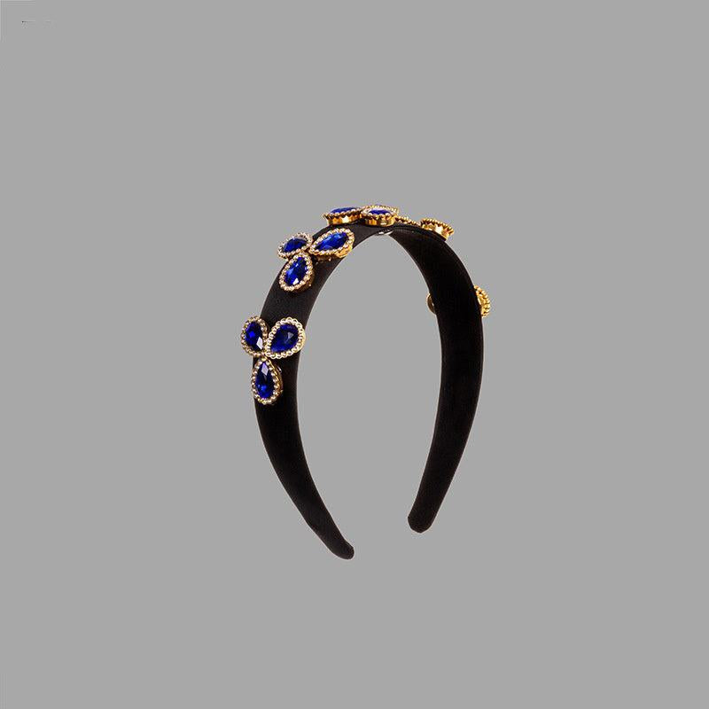 Clover Rhinestone Wide Brim Headband Vintage Hair Hoop Baroque Hair Accessories