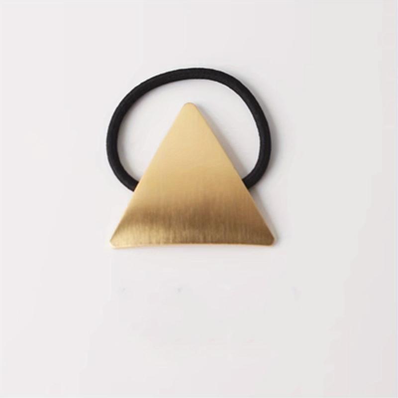 Metal Heart Hair Tie Triangle Hair Rope Elastic Style Hair Ring