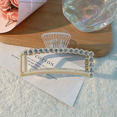 Faux Pearl Hair Claw Clips Strong Hold Ponytail Hair Clips