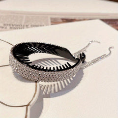 Rhinestone Hairband With Tassel for Women Ponytail Hairpin