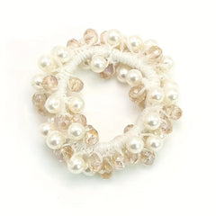 Faux Pearl Hair Tie Crystal Elastic Hair Rope Hair Ring Women's Hair Accessories