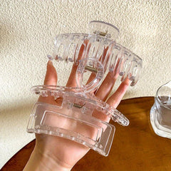 3pcs Transparent Hair Claw Nonslip Ponytail Holder Shark Hair Claw