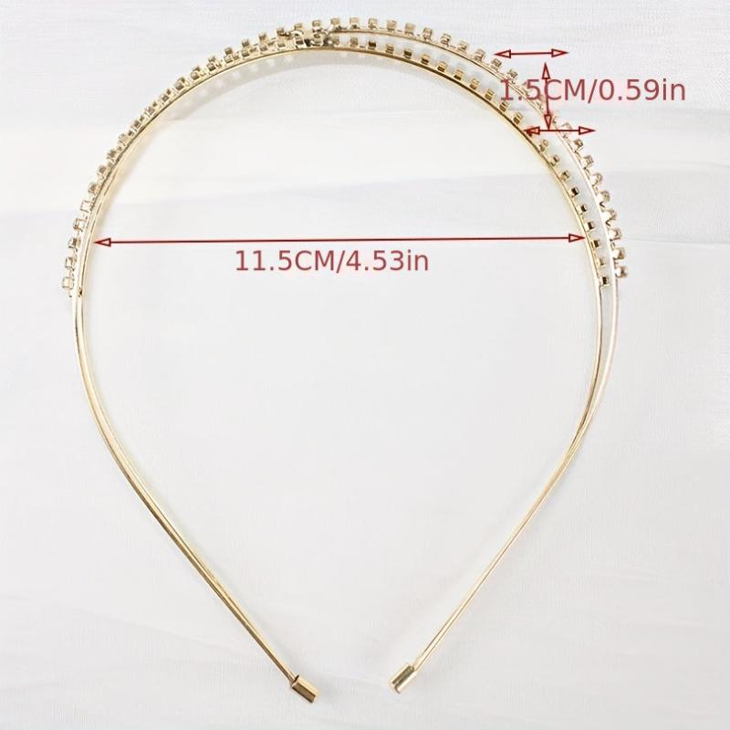 Crossed Rhinestone Headband Skinny Headdress Hair Band for Wedding