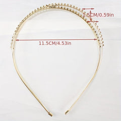 Crossed Rhinestone Headband Skinny Headdress Hair Band for Wedding