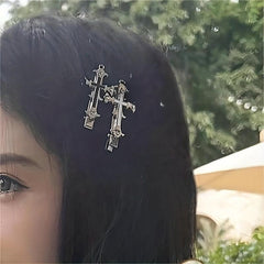 Retro Cross Hair Clip Y2K Headdress