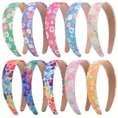 Y2K Glitter Flower Heart Print Headband Sweet Hair Accessory