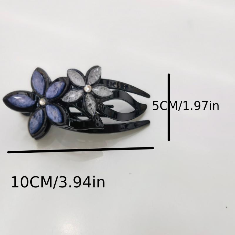 Flower Crystal Acetate Hair Clip Head Jewelry Women's Hair Accessories