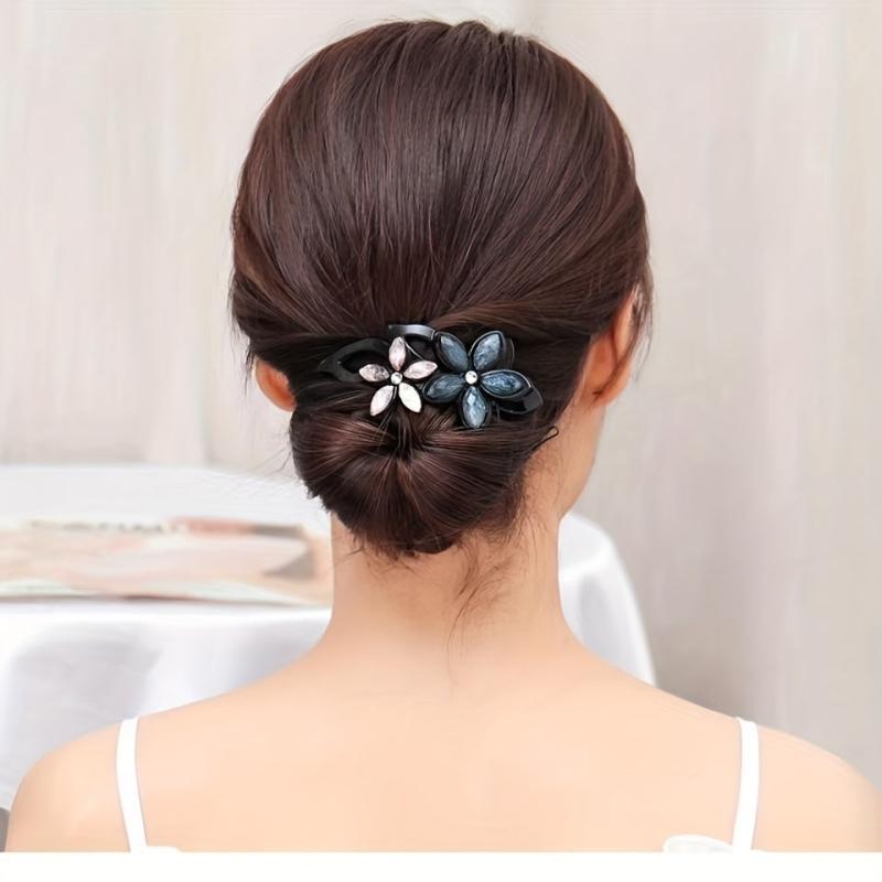Flower Crystal Acetate Hair Clip Head Jewelry Women's Hair Accessories