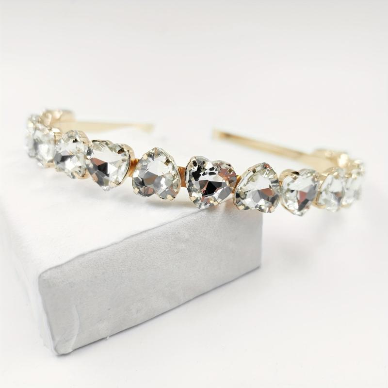 Baroque Crystal Heart Decor Headband Hair Band Glitter Hair Accessories
