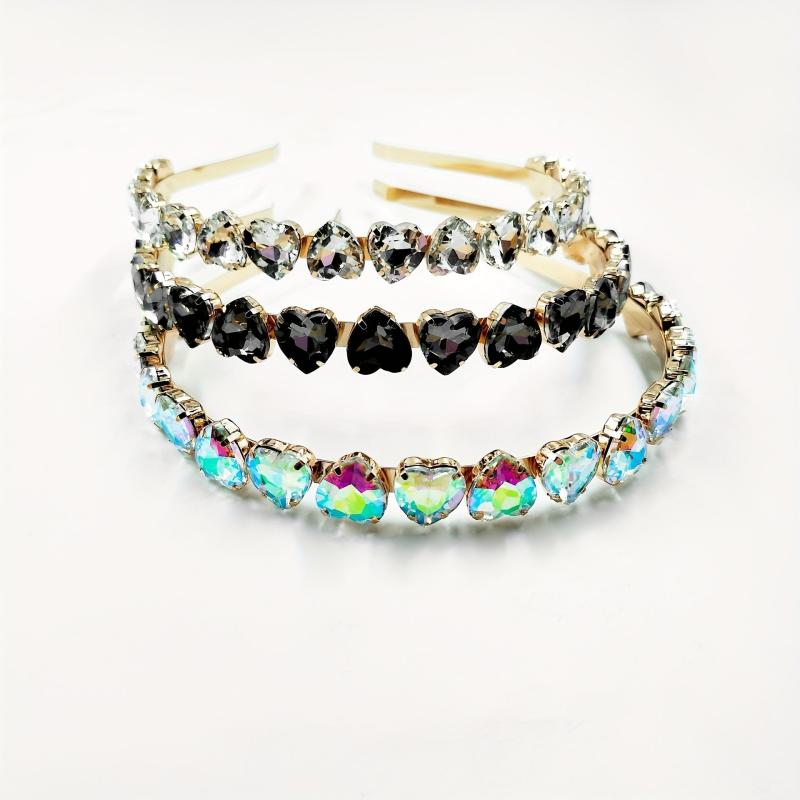 Baroque Crystal Heart Decor Headband Hair Band Glitter Hair Accessories