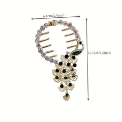 Peacock Rhinestone Crystal Double Side Hair Clip Ladies Hair Accessories