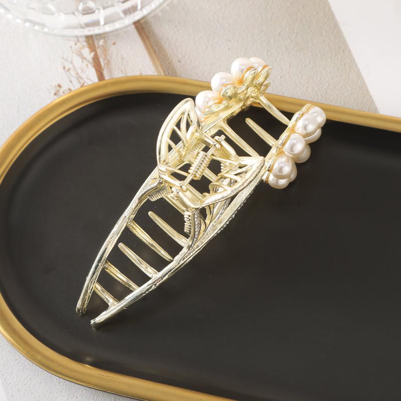 Faux Pearl Flower Rhinestone Hair Claw Hair Clip Hair Accessories