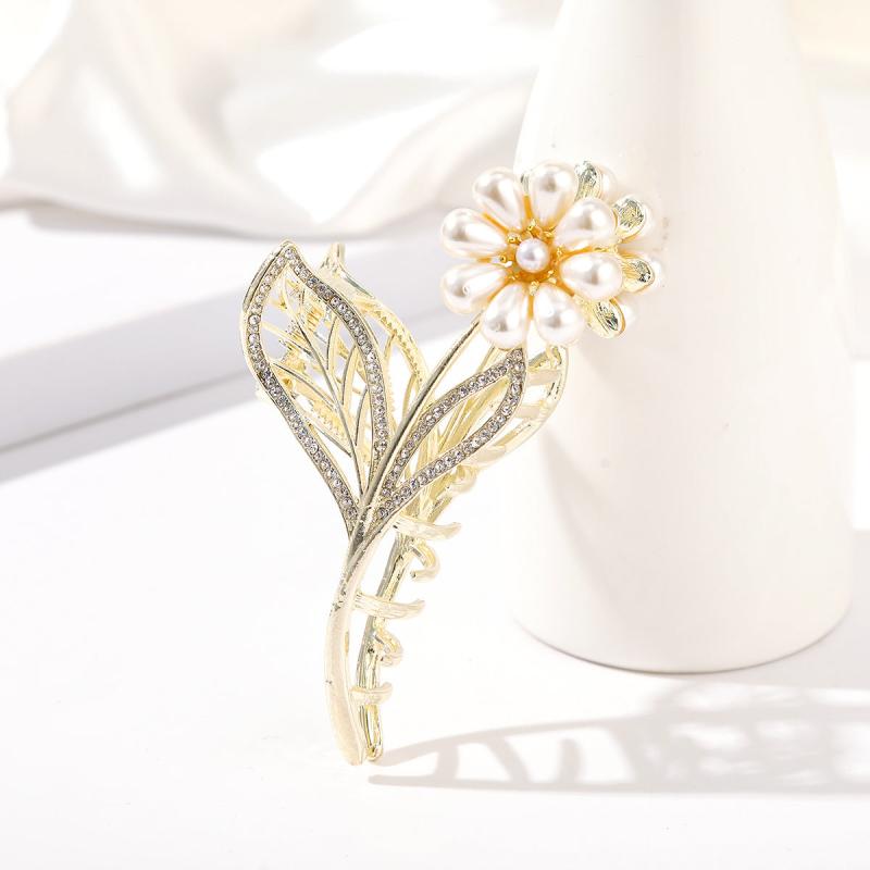 Faux Pearl Flower Rhinestone Hair Claw Hair Clip Hair Accessories